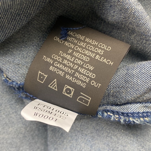 Fundamental Coast Denim Short Sleeve Button Up (Blue) - Picture 16 of 16